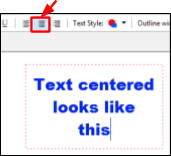 text center aligned