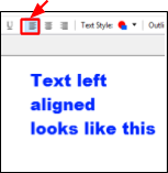 text left aligned